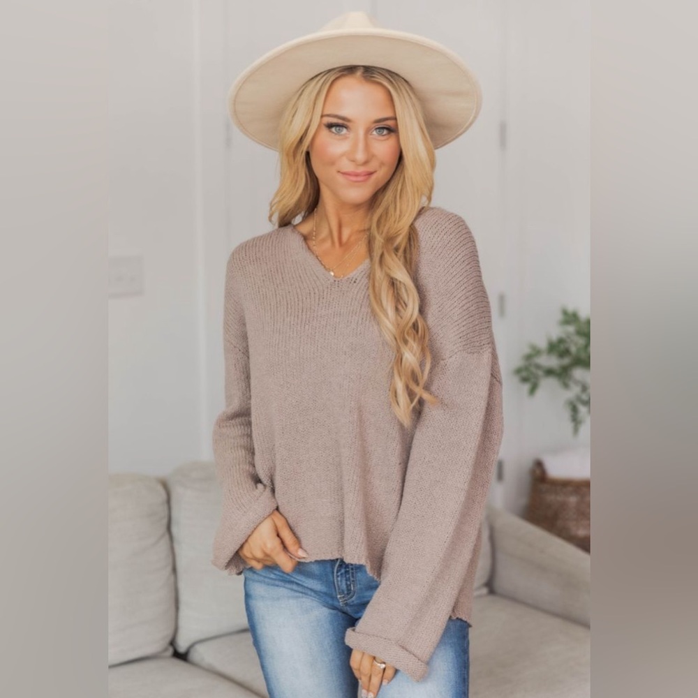 Pink Lily Autumn In The Air Sweater Brown - Medium